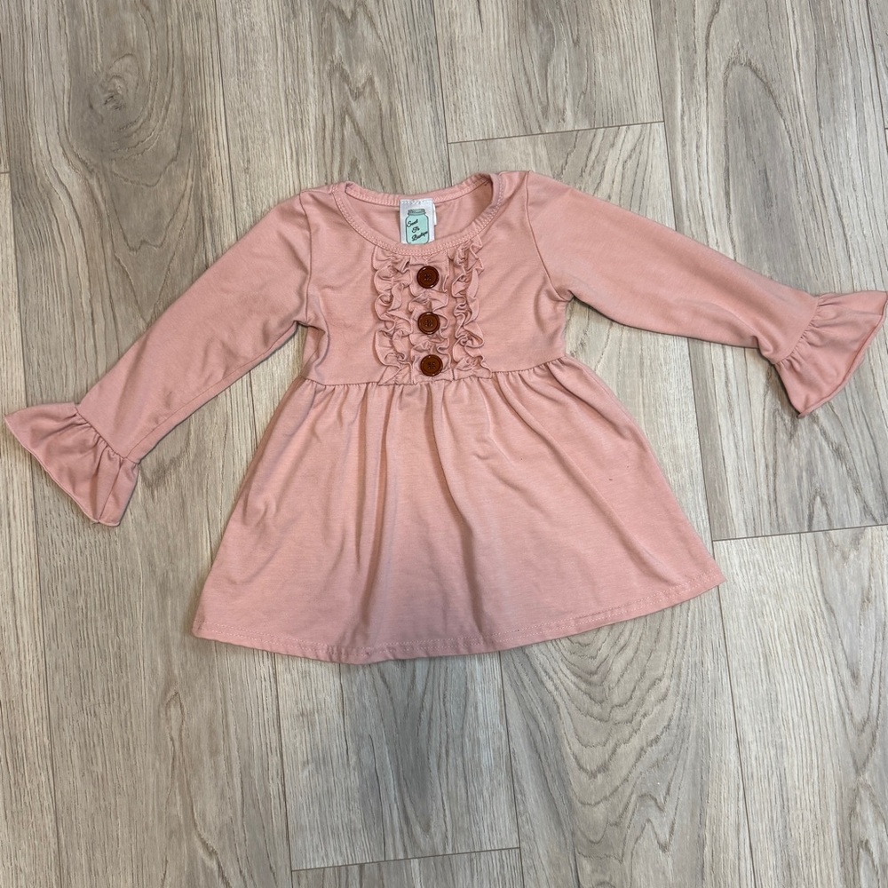Charming Pink Long Sleeve‎ Kids Dress